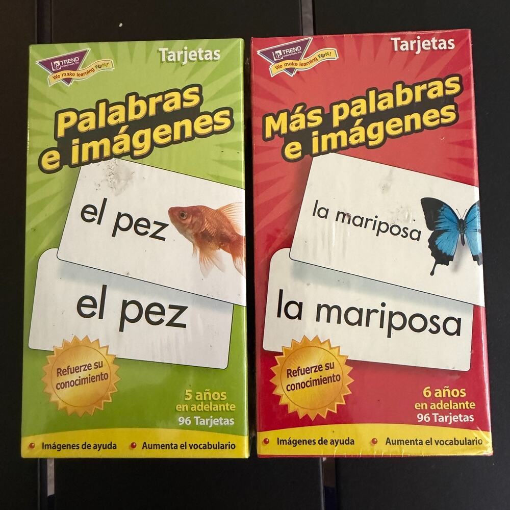TREND Spanish Flashcards Set of 2, 192 Cards T-53006 & T-530007